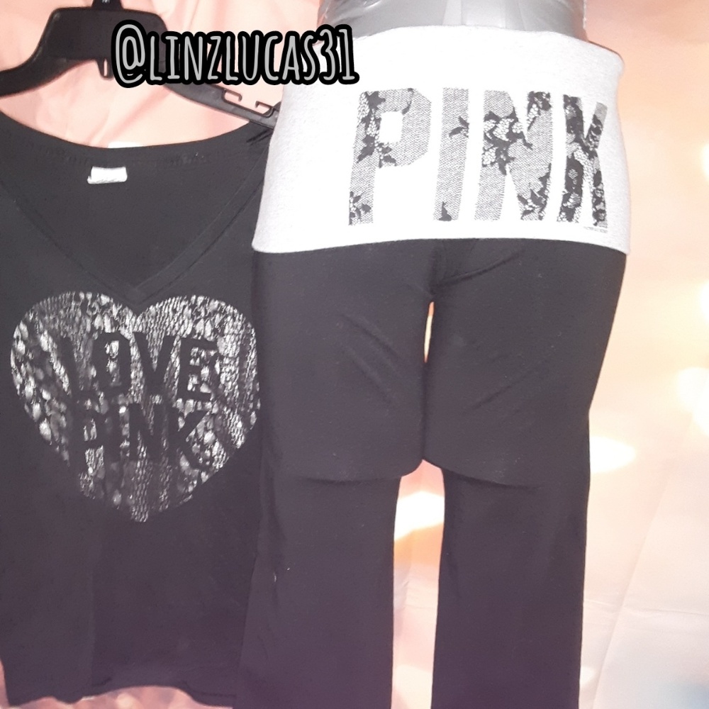 PINK VICTORIA SECRET SZXS capri leggings, EUC